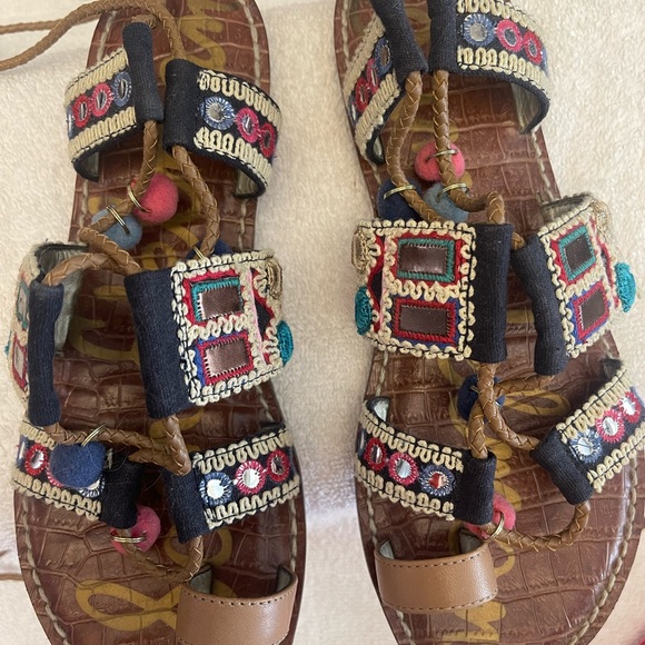 Sam Edelman ‘Gretchen’ Embellished Lace Up Sandal, 7.5 - Picture 3 of 9